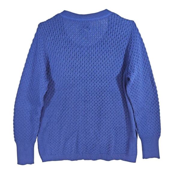 CARIBBEAN JOE Womens Royal Blue Cotton Loose Cable Knit Sweater XL - Picture 4 of 5